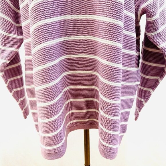 NWT CROFT & BARROW Women Long Sleeve Pullover Boat Neck Striped Knit Sweater 3X - Picture 3 of 14